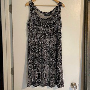Black & White Cynthia Rowley Pull-On Plus Size Sleeveless Dress